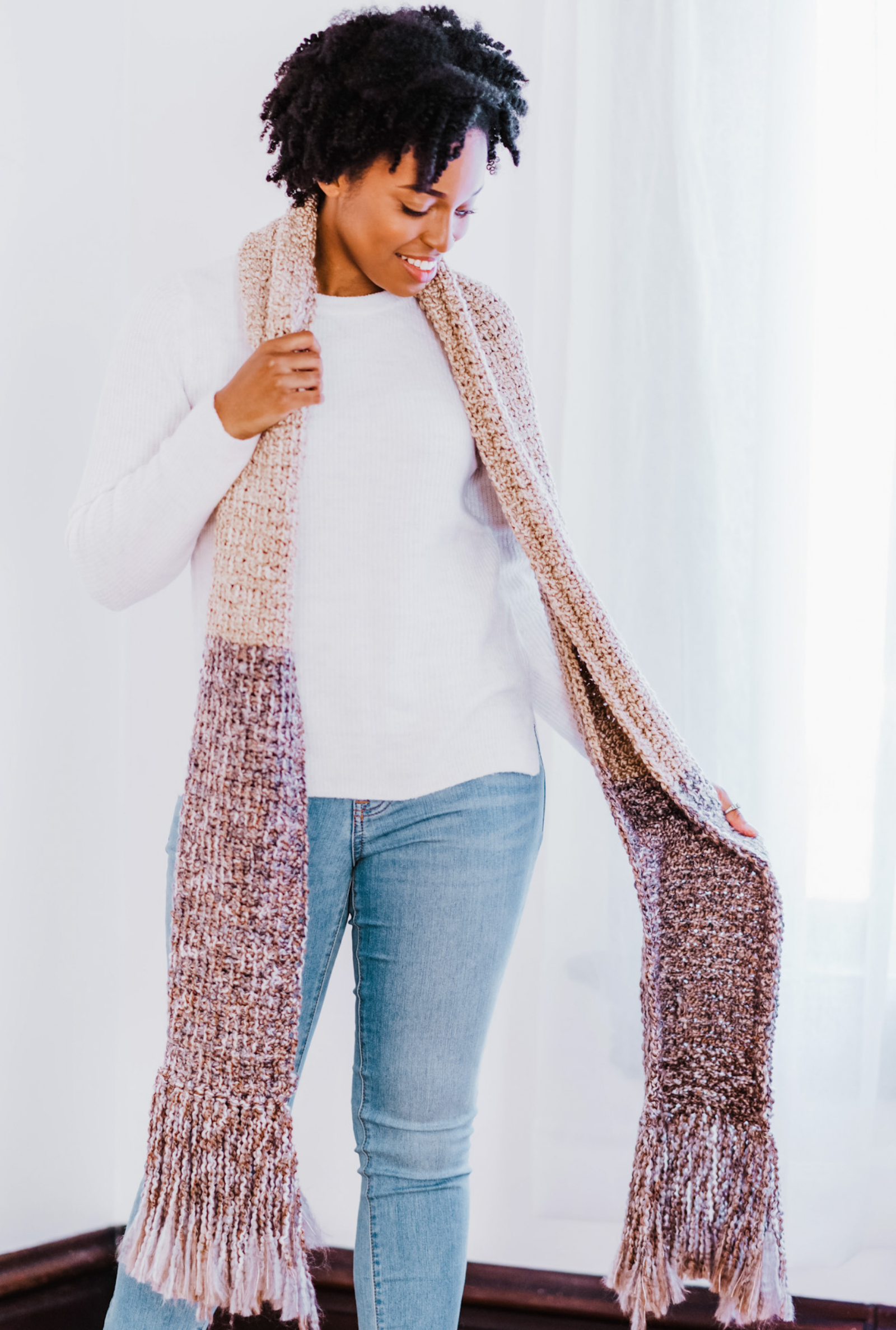 Bobbi Fringe Scarf // Crochet PDF Pattern