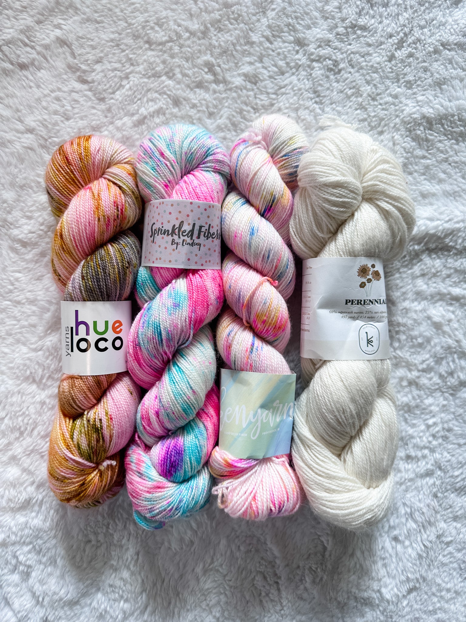 Lot 96 - Hue Loco, Kenyarn, Sprinkled Fiber, Kelbourne Woolens