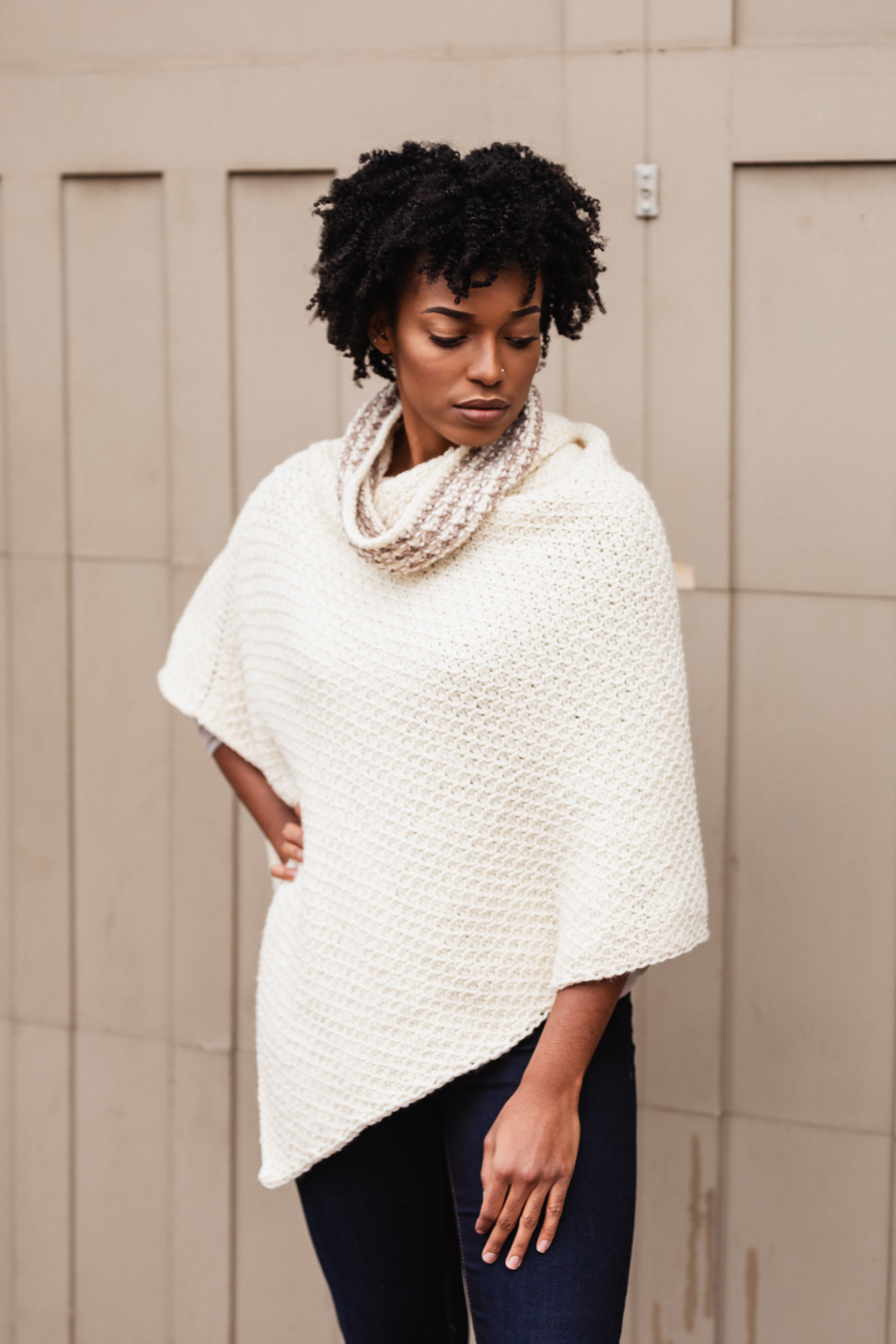 Hot Cocoa Poncho // Tunisian Crochet PDF Pattern