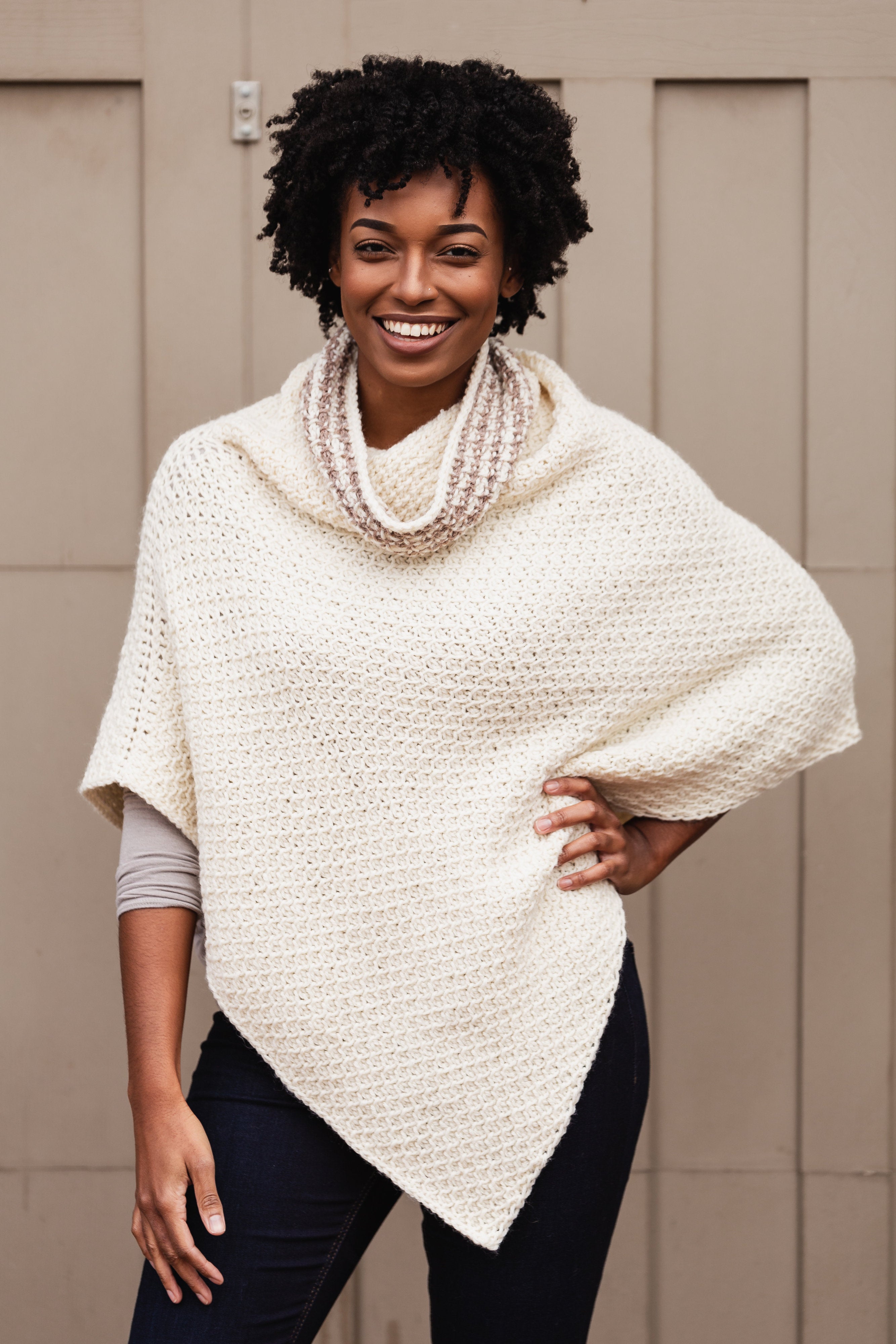 Hot Cocoa Poncho // Tunisian Crochet PDF Pattern