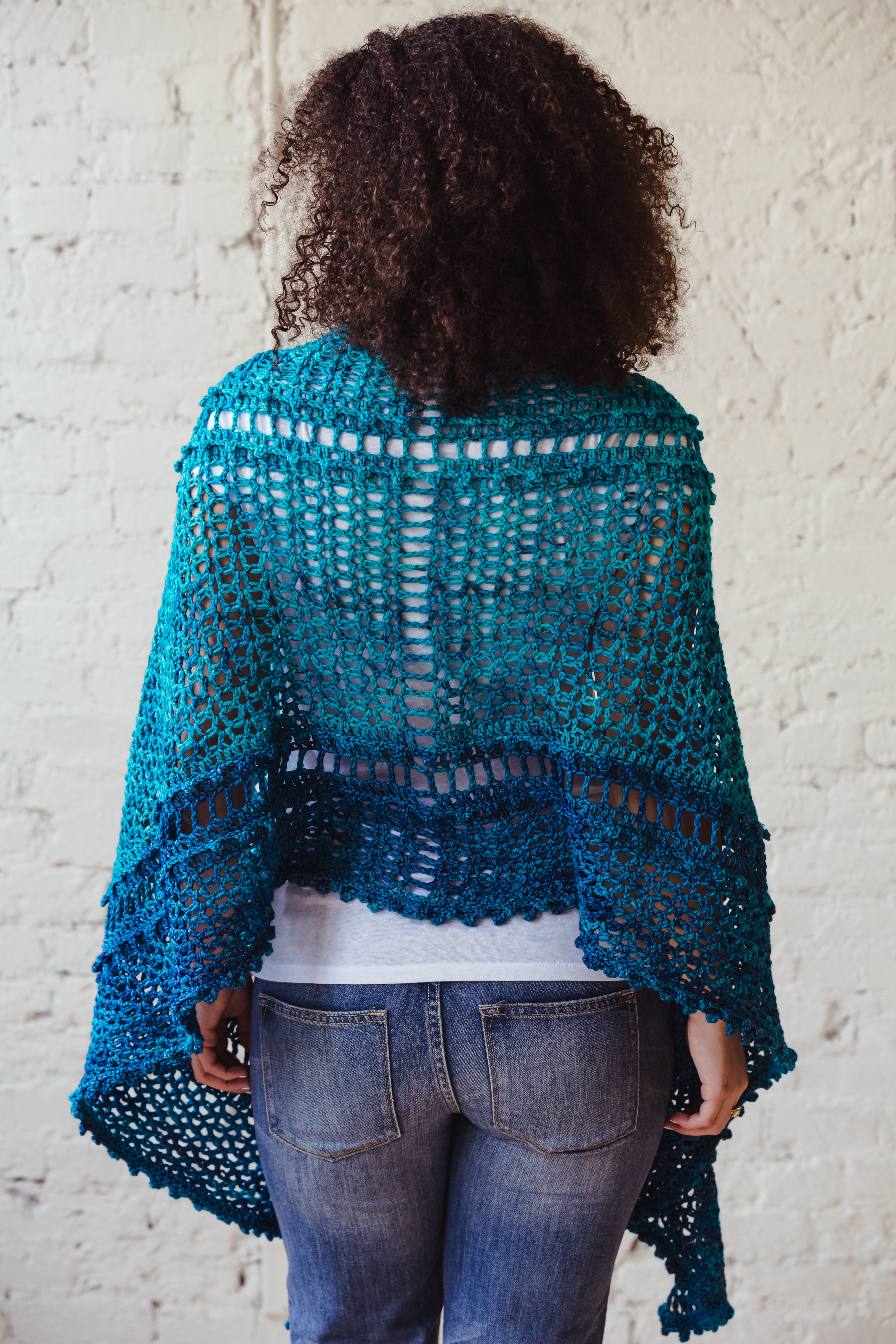 Serenity Shawl TL Yarn Crafts Spring Mother's Day crochet pattern prem knits hand dyed yarn