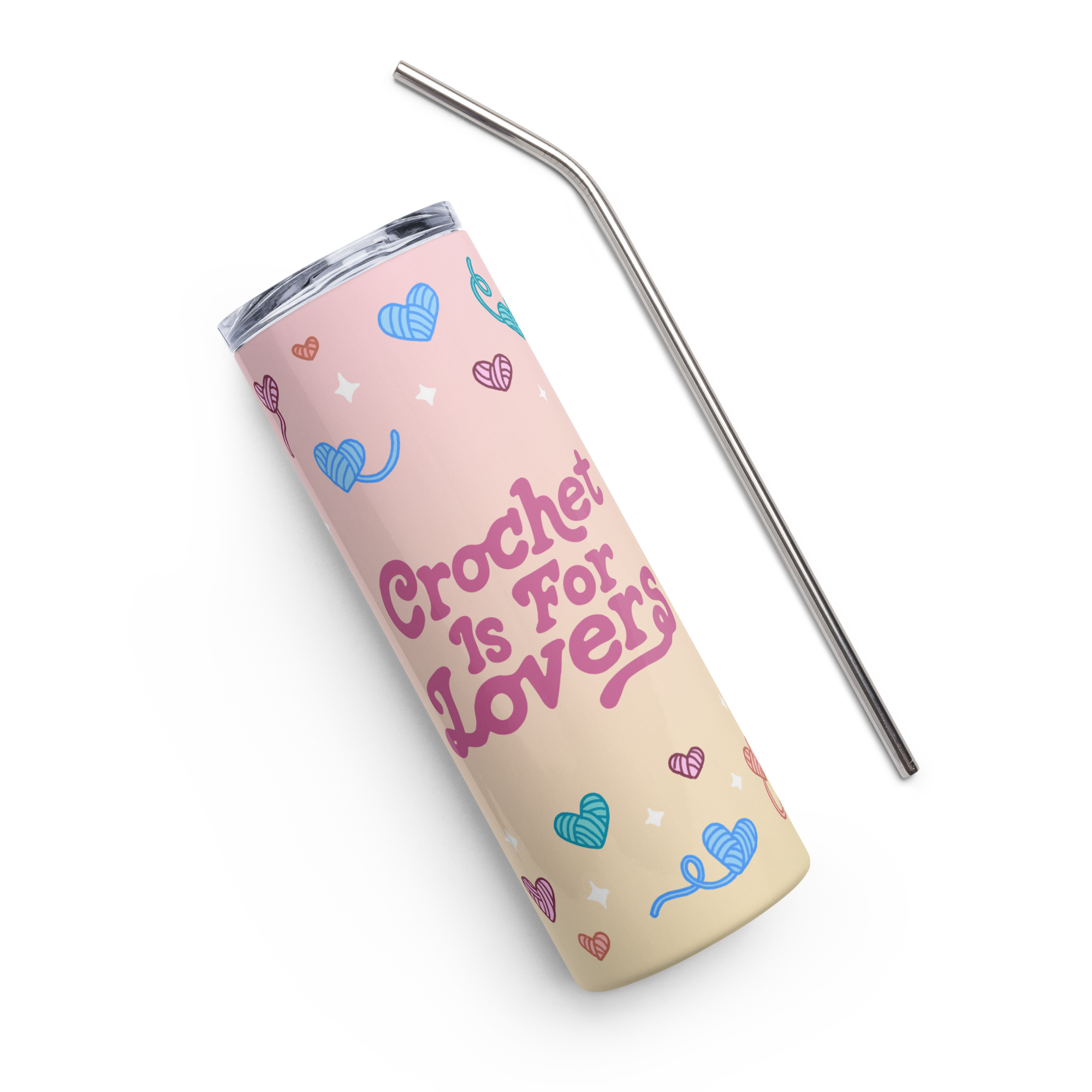 Crochet is for Lovers Stainless Steel Tumbler - Purple