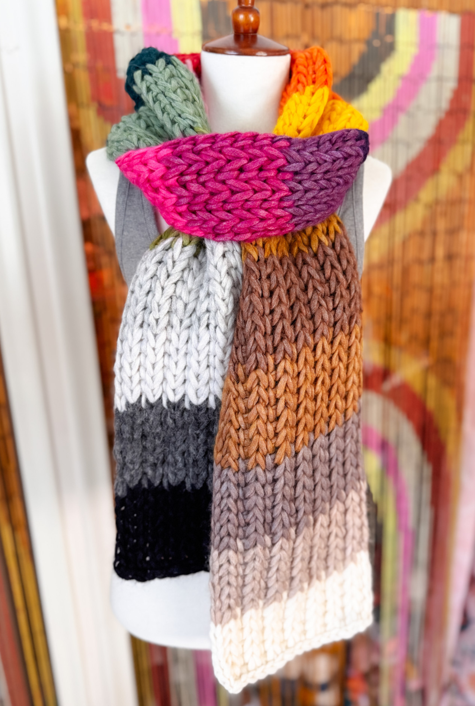 Rainbow Ridge Scarf // Crochet PDF Pattern