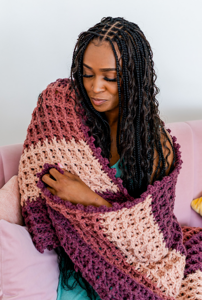 Molly Waffle Blanket Crochet PDF Pattern TL Yarn Crafts