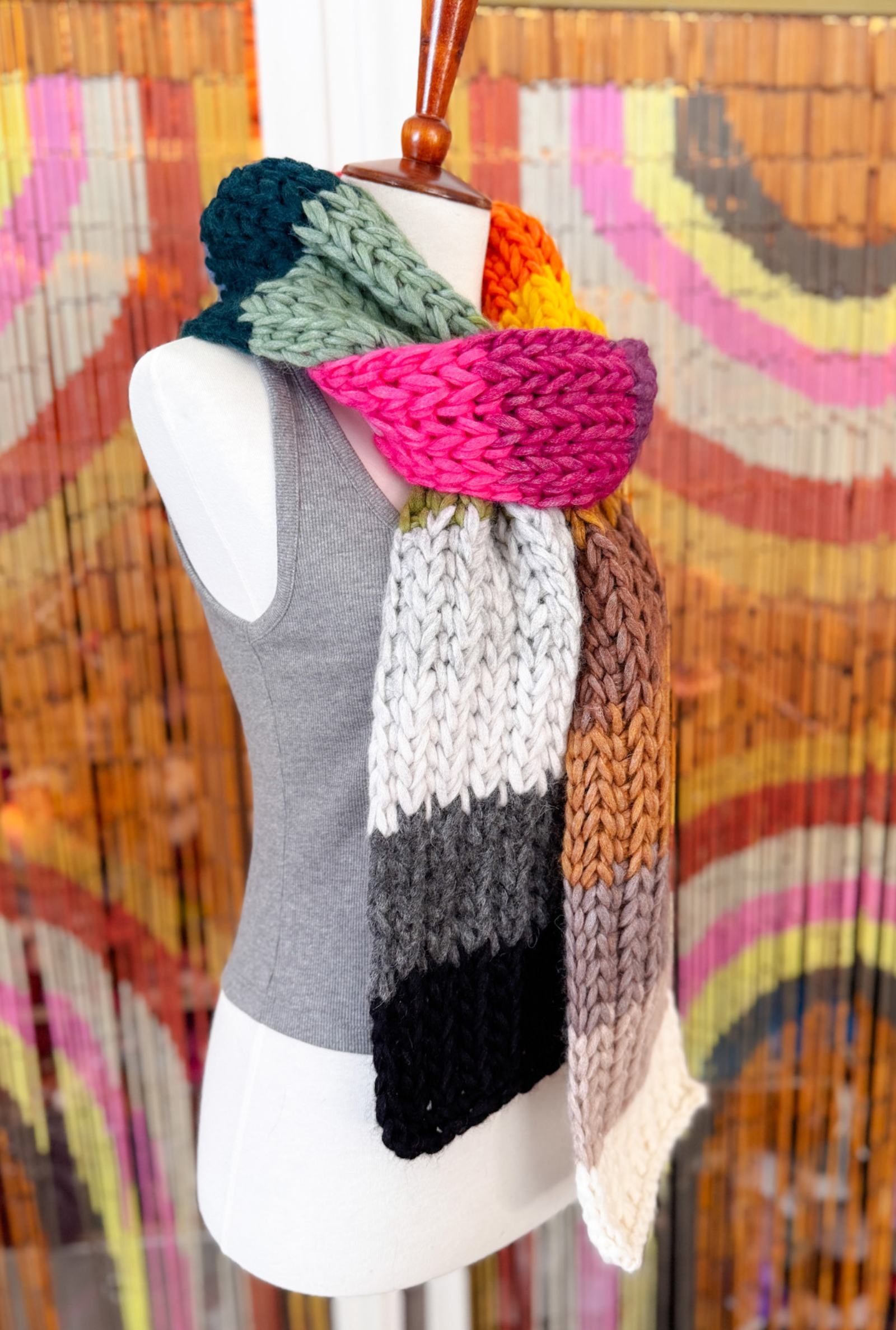 Rainbow Ridge Scarf // Crochet PDF Pattern