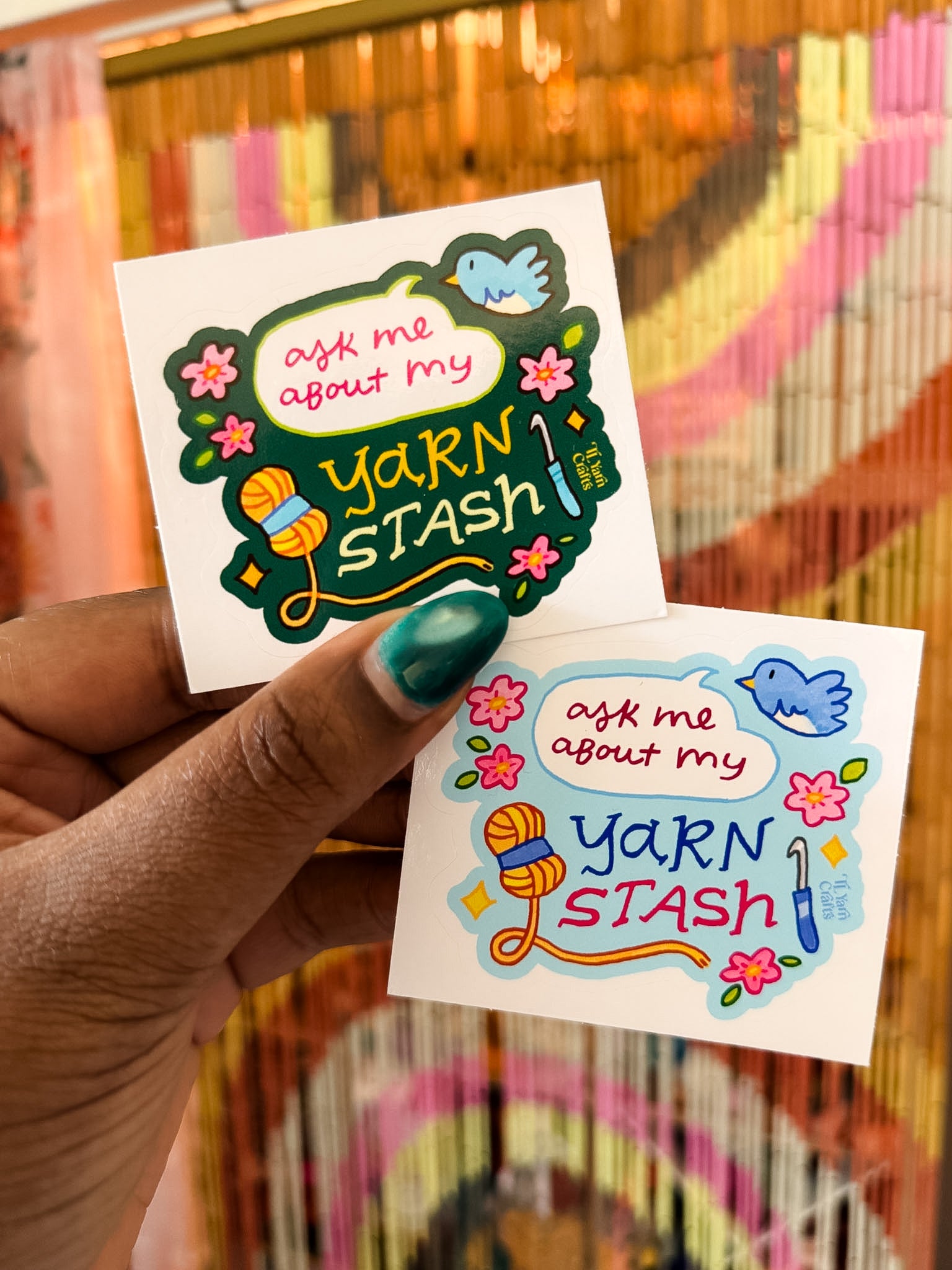 Yarn Stash Sticker, Blue