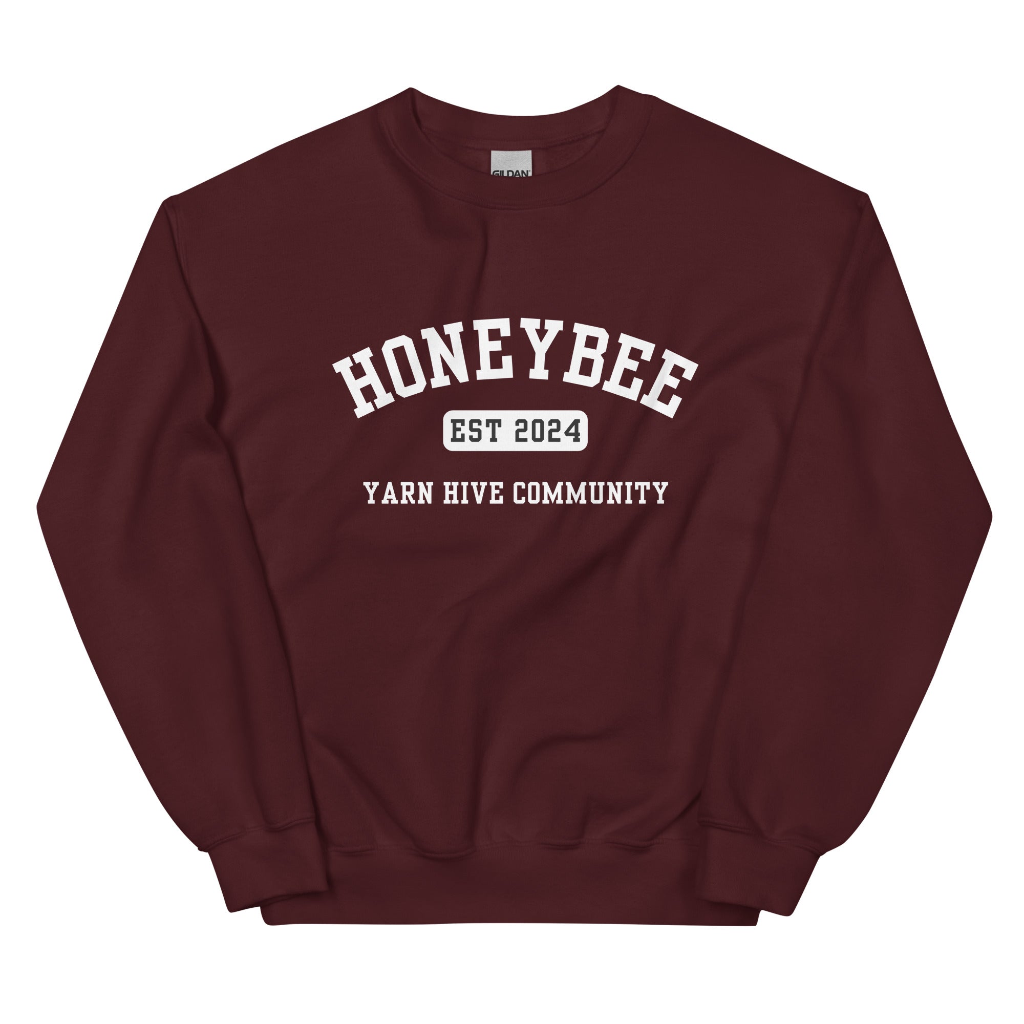 Honeybee Crewneck, White Graphic