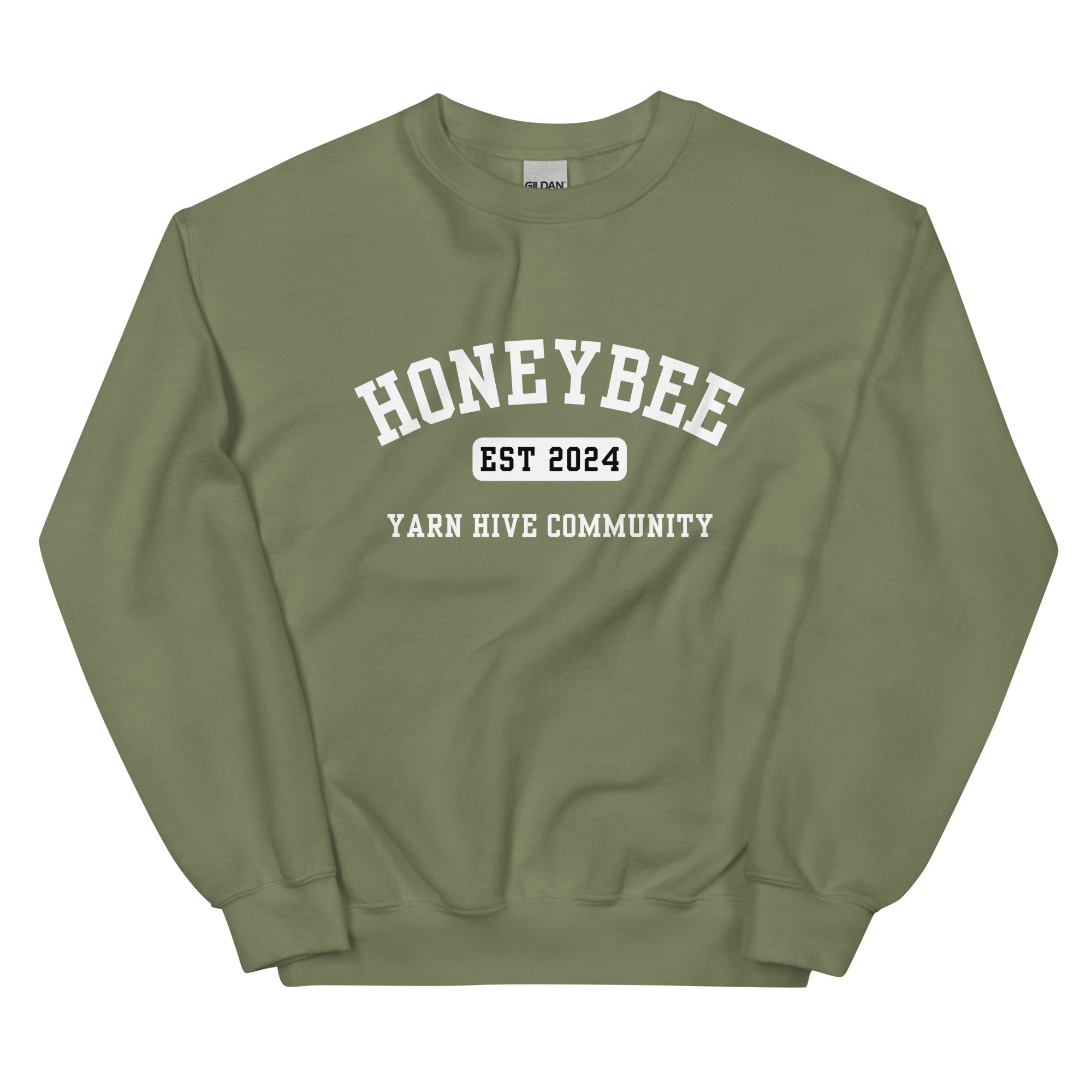 Honeybee Crewneck, White Graphic