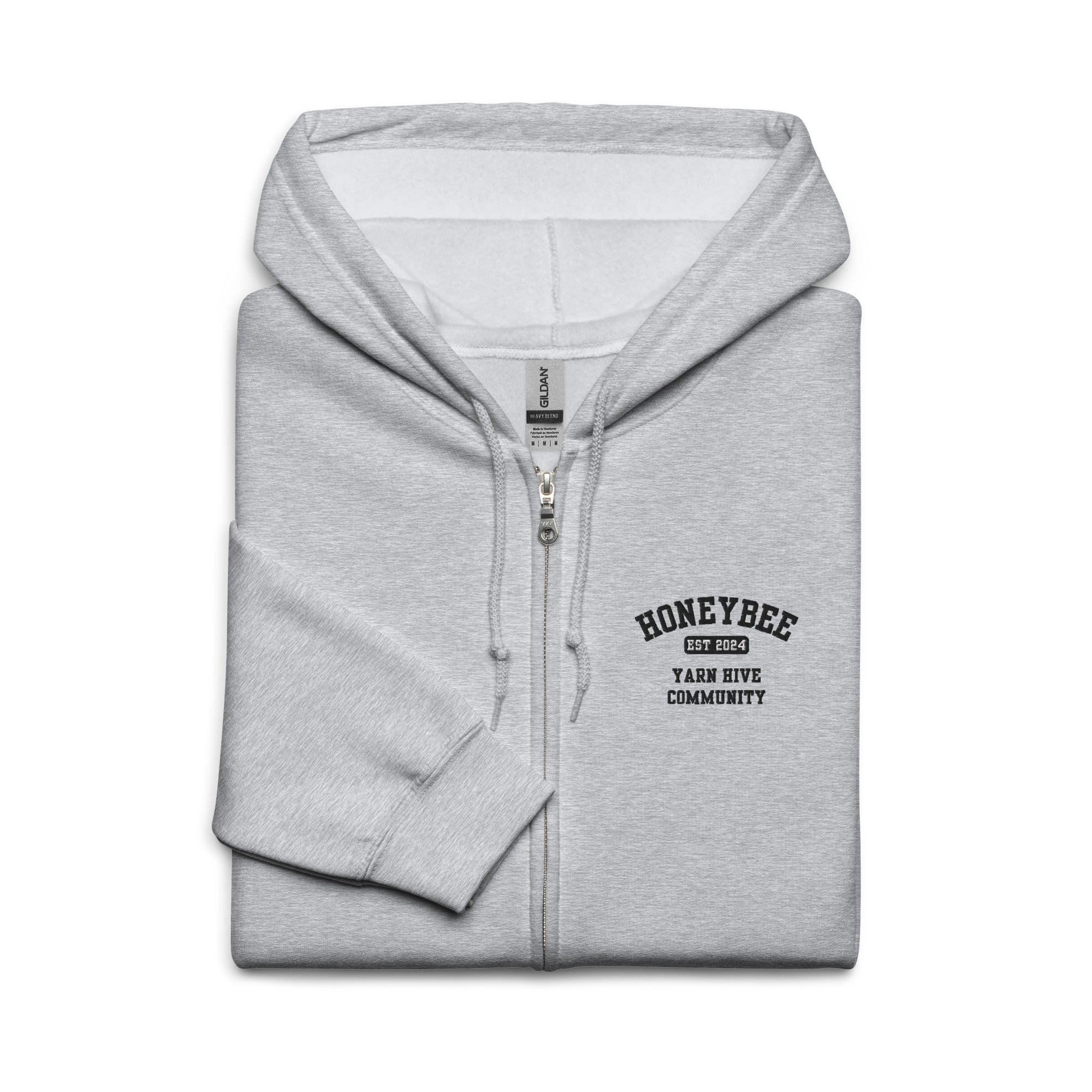 YHC Zip Up Hoodie, Black Graphic