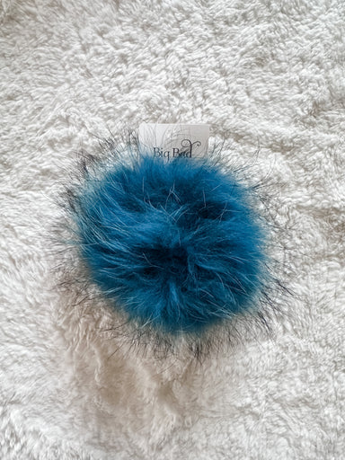 Black Yarn Destash, 2 Skeins, Bulky Faux Fur Pom, Acrylic Vegan