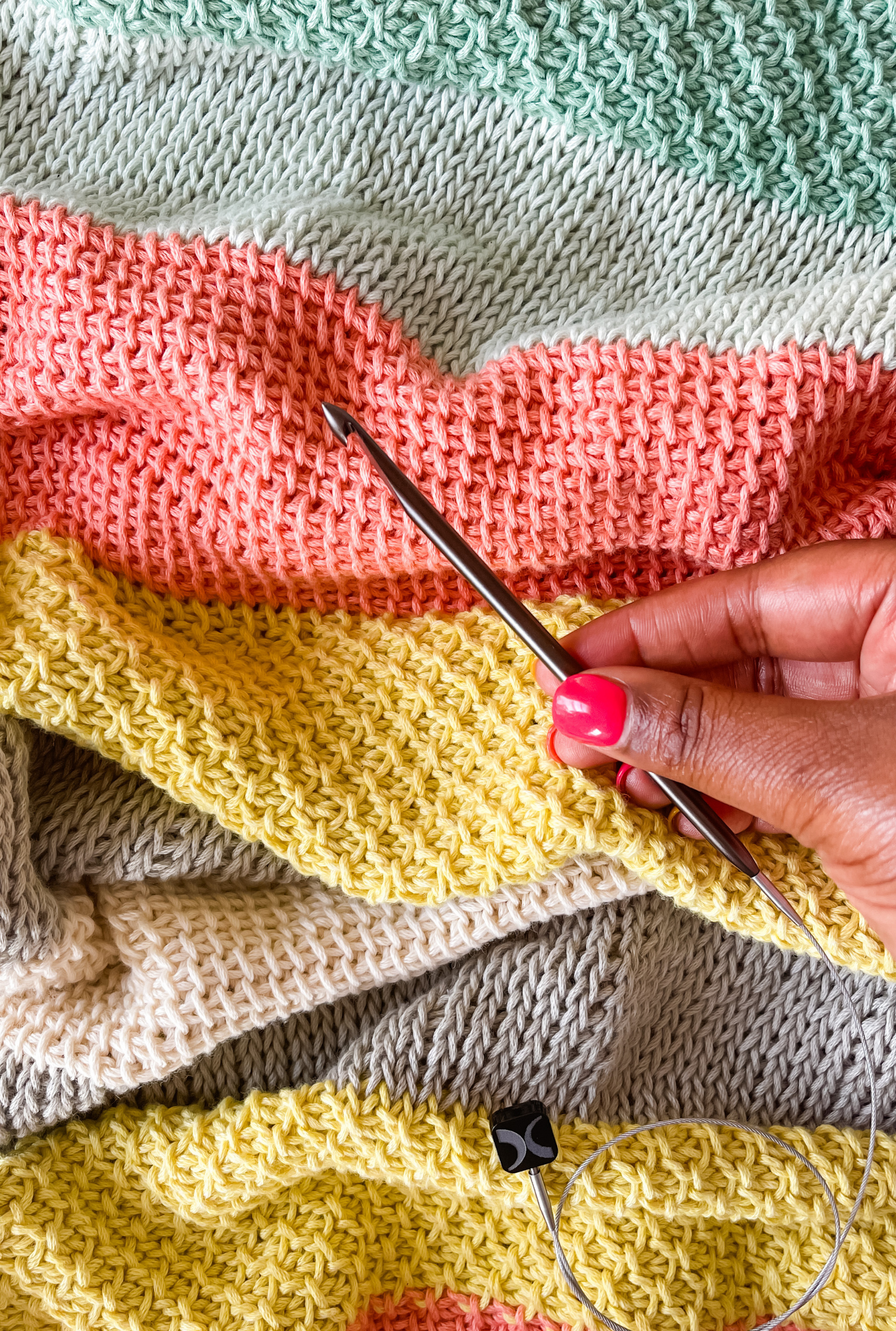 Sweet Stripes Baby Blanket // Tunisian Crochet PDF Pattern — TL Yarn Crafts