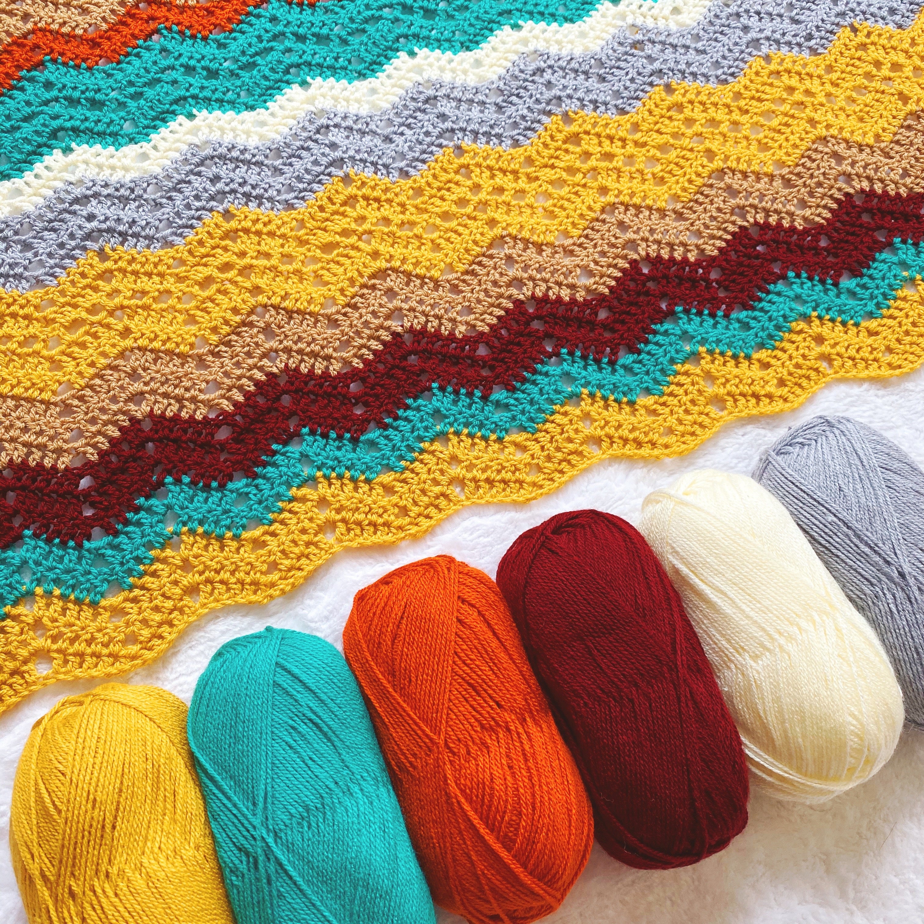Autumn Skies Afghan // Crochet PDF Pattern