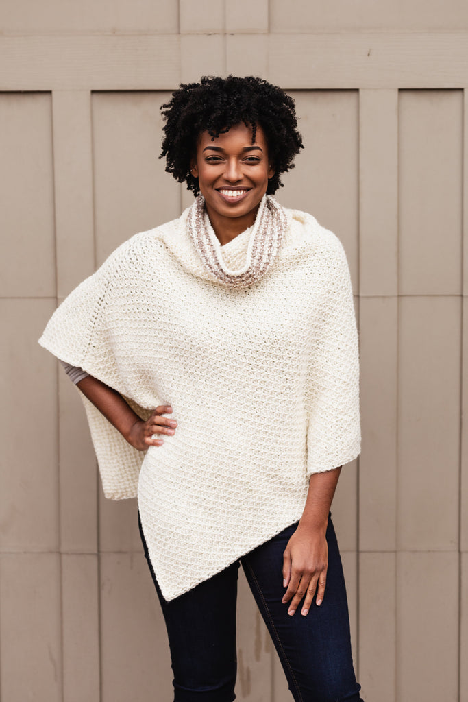 tope shrink / poncho ポンチョ Hot Cocoa Poncho // Tunisian Crochet PDF Pattern — TL Yarn Crafts