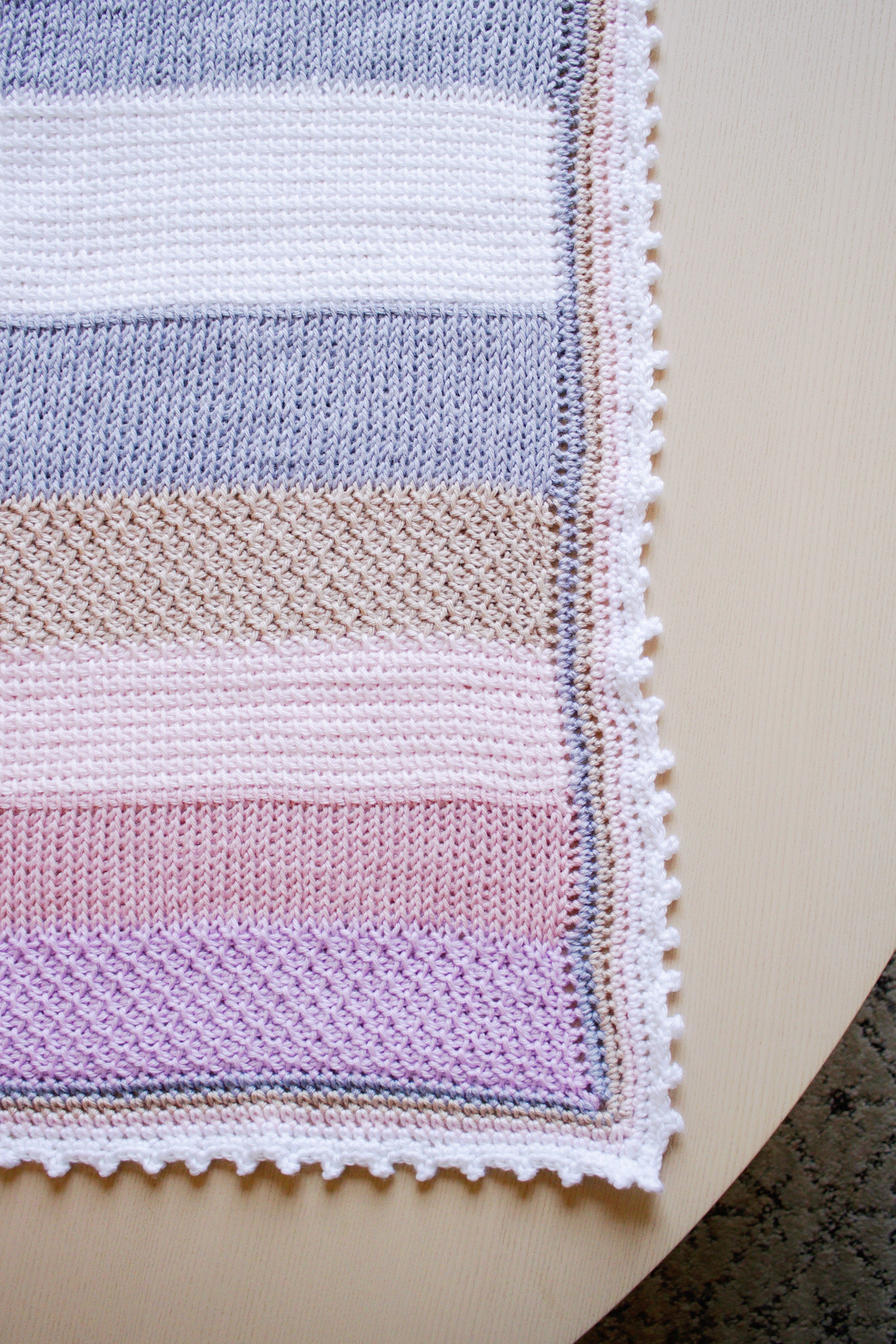 Sweet Stripes Baby Blanket // Tunisian Crochet PDF Pattern