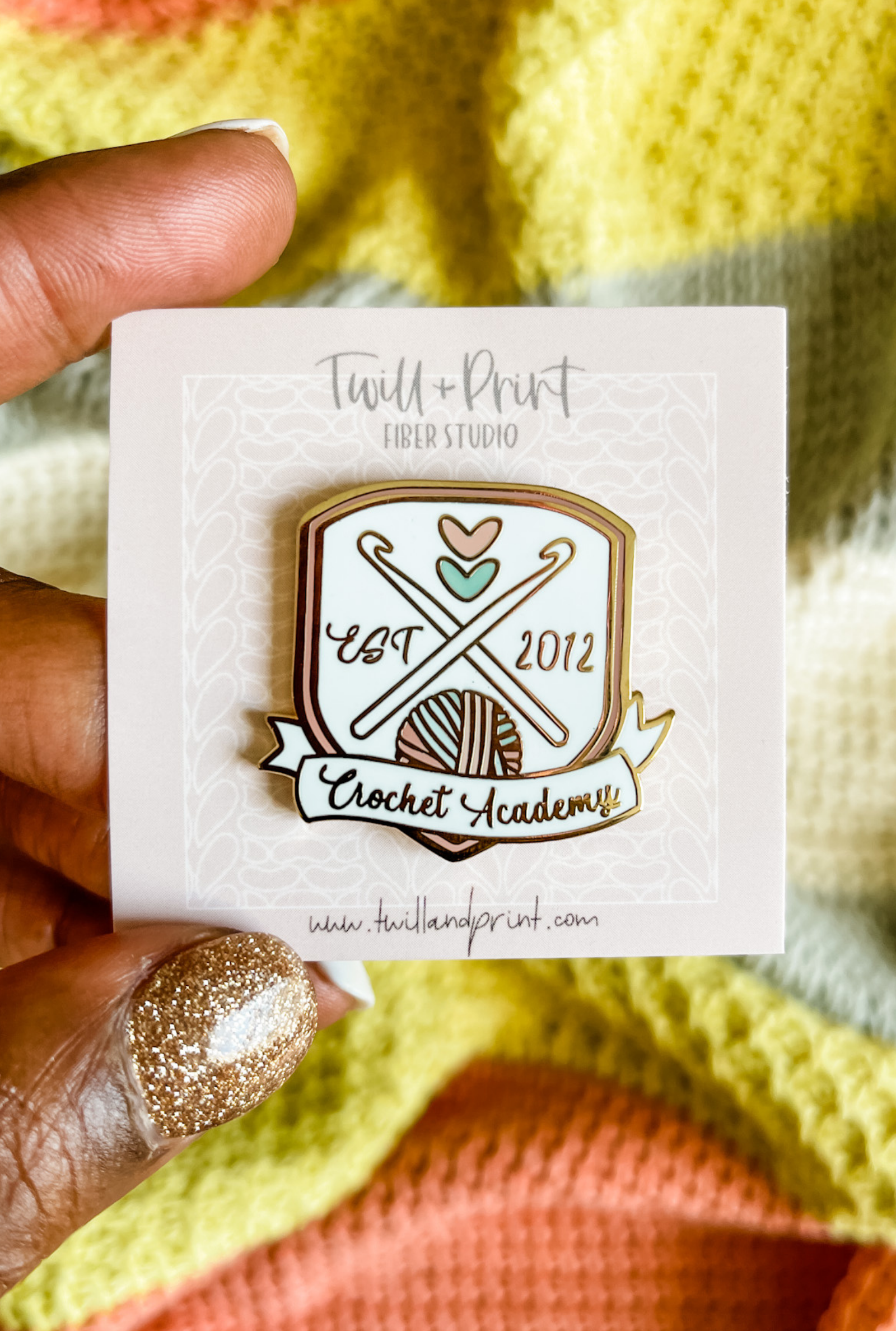 Crochet Academy 2012 Enamel Pin [OOPS SALE]